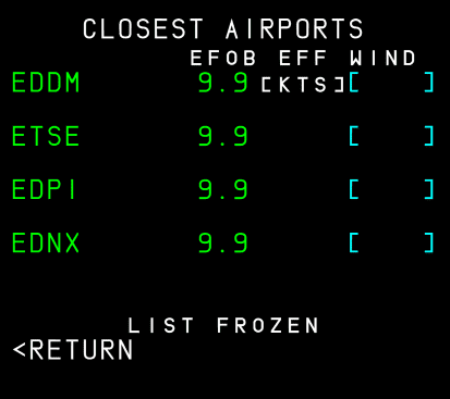 MCDU Data Closest Airports 2 Page MCDU Data Closest Airports 2 Page