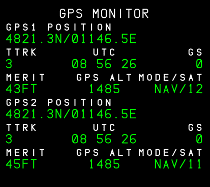MCDU Data GPS Page MCDU Data GPS Page