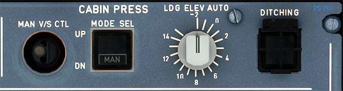 Cabin Pressurization Panel Cabin Pressurization Panel