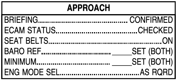 Approach Checklist Approach Checklist