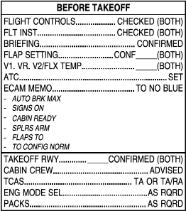 Before Takeoff Checklist Before Takeoff Checklist