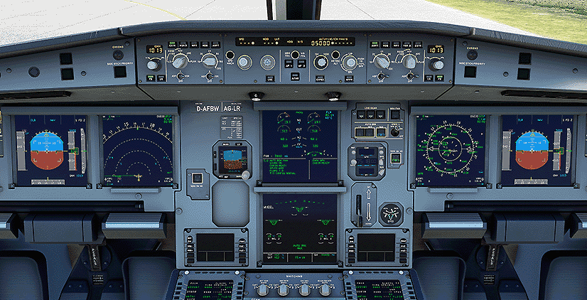 Typical cockpit configuration before entering runway CockpitTOReady