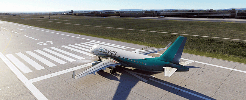 Aircraft at starting point on the runway image