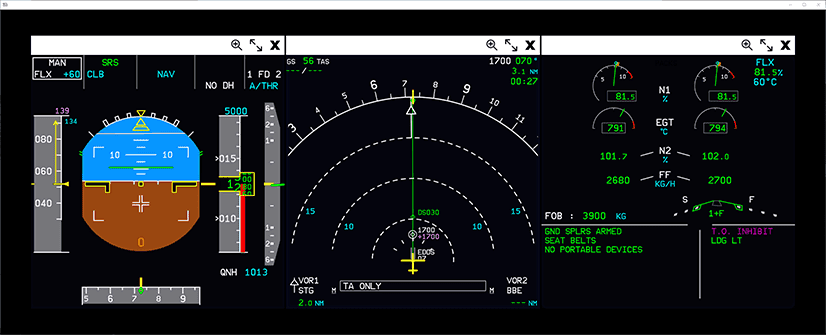 Cockpit instruments after applying takeoff thrust Takeoff_thrust