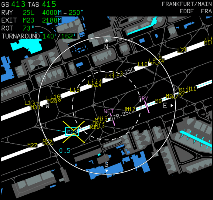 Runway + exit selected