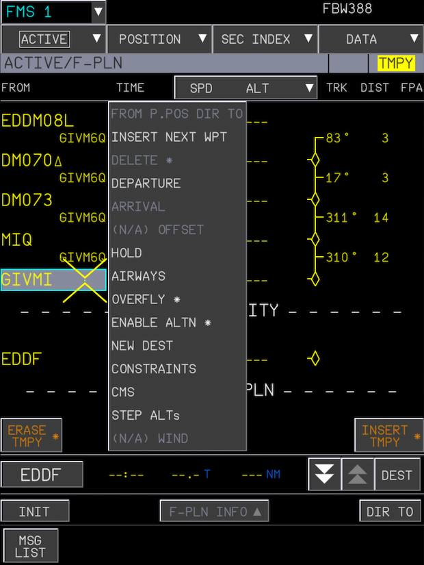 TMPY FPLN WAYPOINT MENU